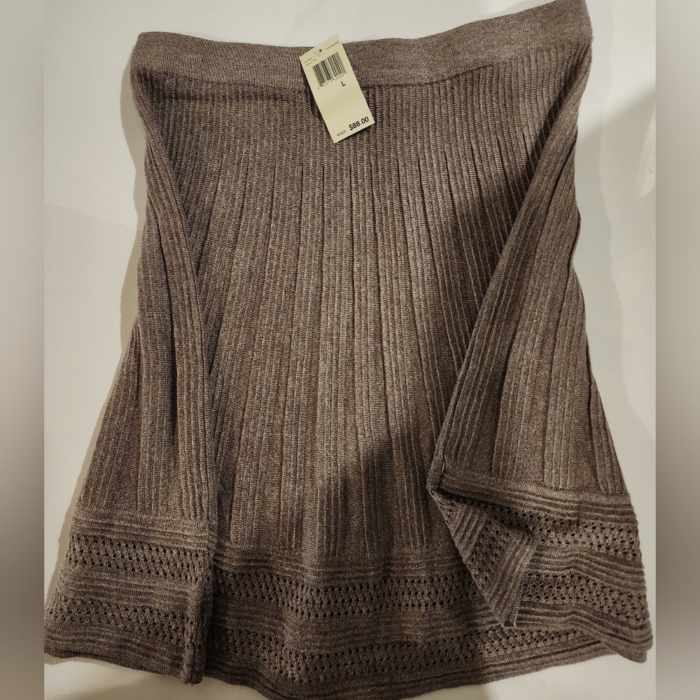 Max Studio Cream/Tan Knit Skirt Size L